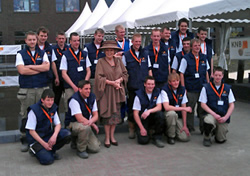 Bezoek Koningin Beatrix aan de metselwedstrijden